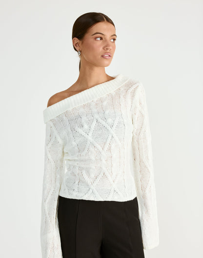 Loch Long Sleeve Top (White)