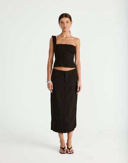 Tillie Midi Skirt (Black)