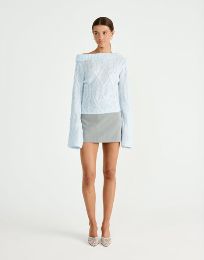 Loch Long Sleeve Top (Baby Blue)