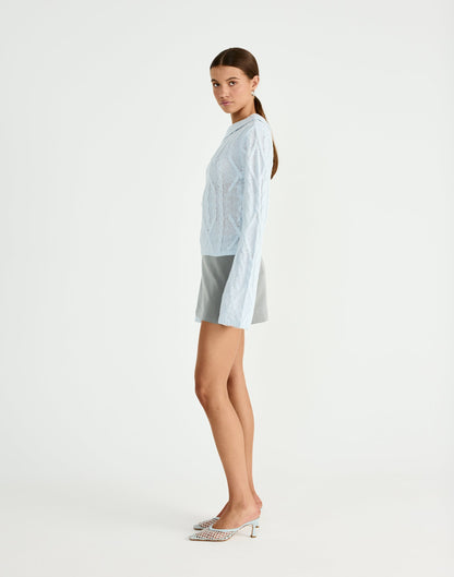 Loch Long Sleeve Top (Baby Blue)
