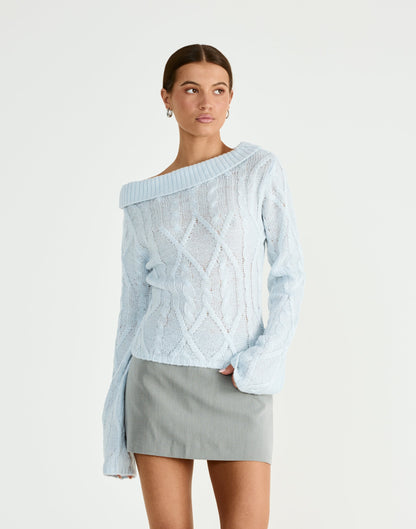 Loch Long Sleeve Top (Baby Blue)