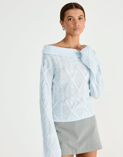 Loch Long Sleeve Top (Baby Blue)