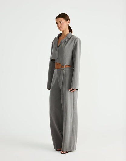 Reed Cropped Blazer (Grey)