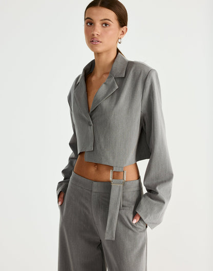 Reed Cropped Blazer (Grey)