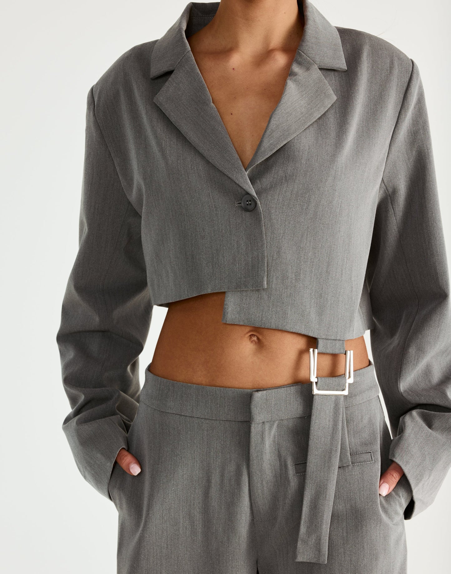 Reed Cropped Blazer (Grey)