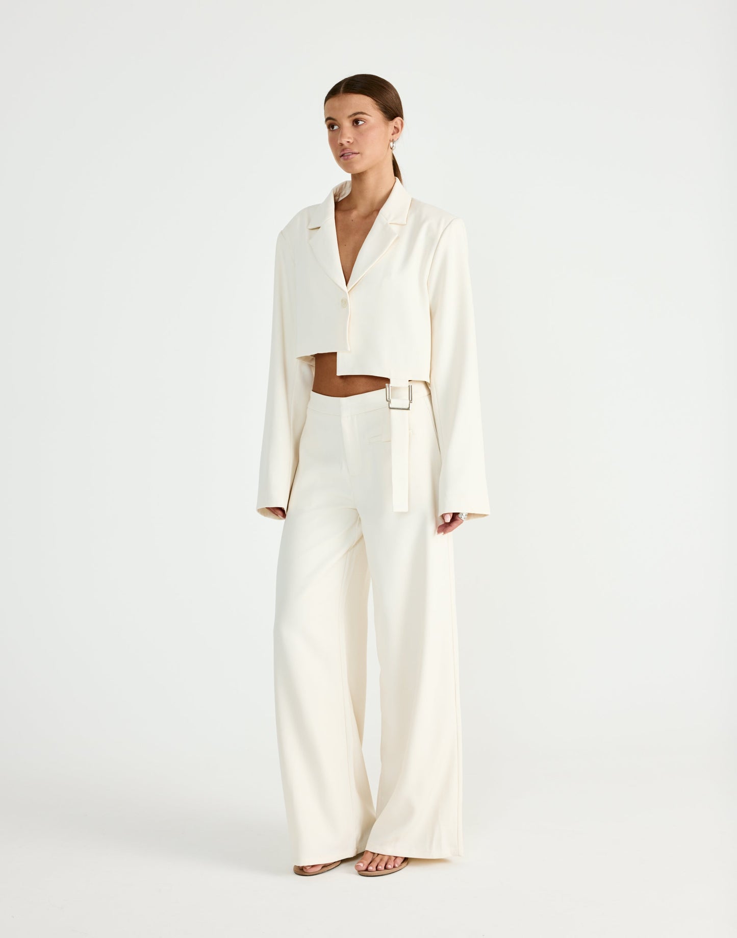 Reed Cropped Blazer (Oat)