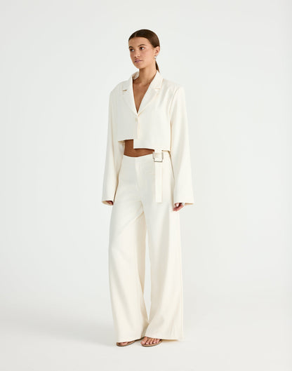 Reed Cropped Blazer (Oat)