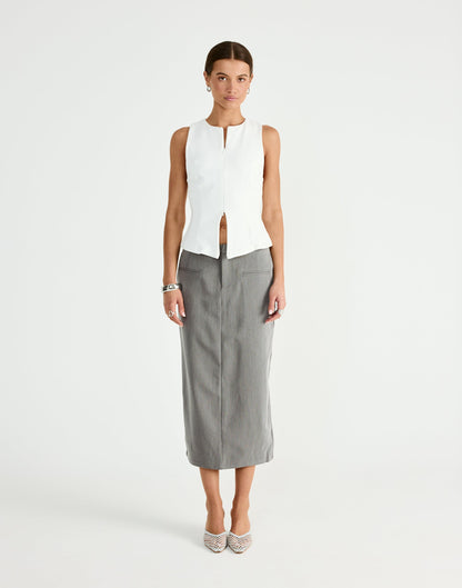Tillie Midi Skirt (Grey)