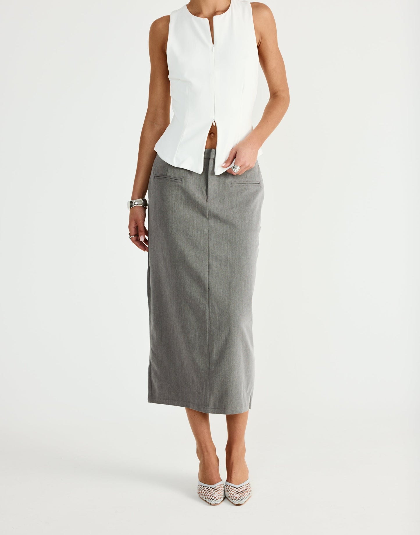 Tillie Midi Skirt (Grey)