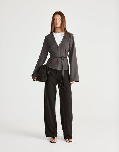 Norinne Long Sleeve Top (Slate)