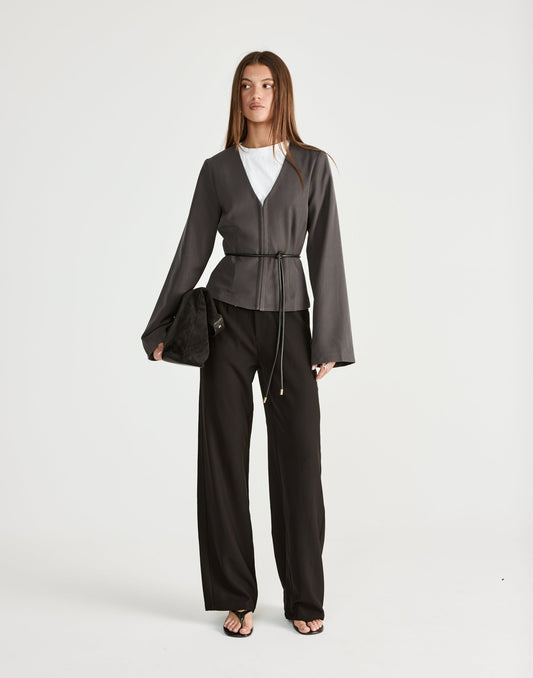 Norinne Long Sleeve Top (Slate)