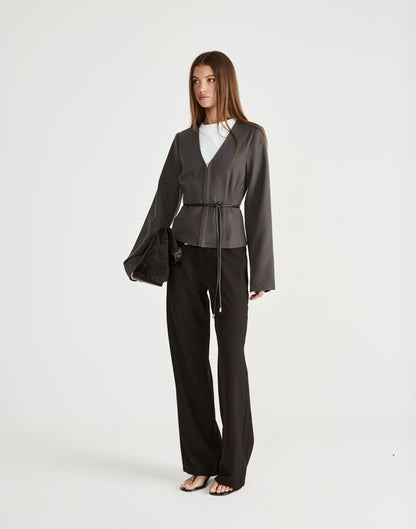 Norinne Long Sleeve Top (Slate)