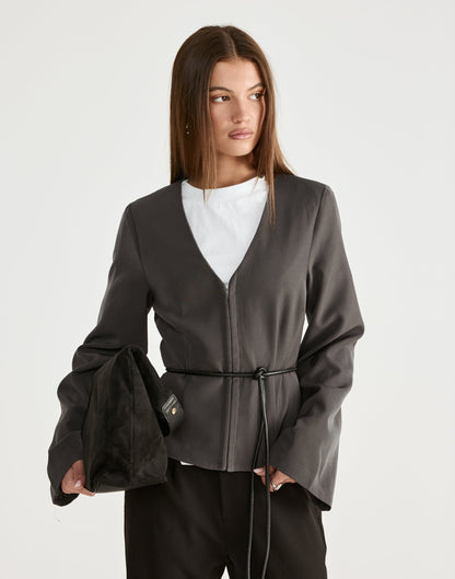 Norinne Long Sleeve Top (Slate)