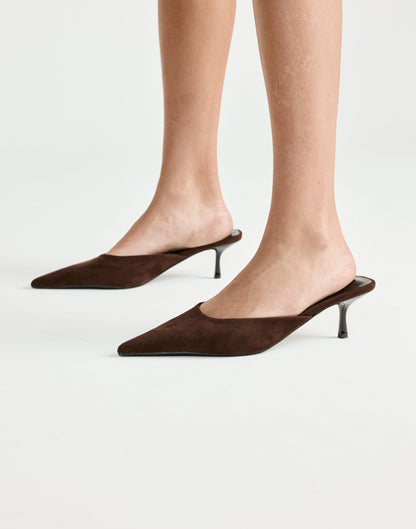 Wynonna Heels (Dark Cacao Suede) - By Billini