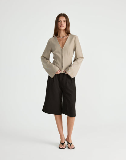 Norinne Long Sleeve Top (Pebble)