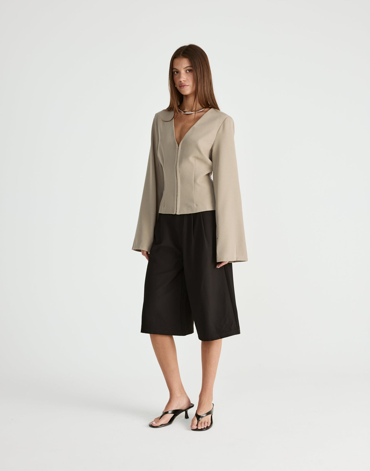 Norinne Long Sleeve Top (Pebble)