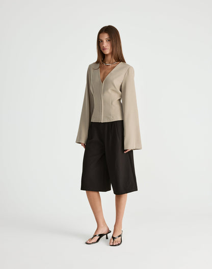 Norinne Long Sleeve Top (Pebble)