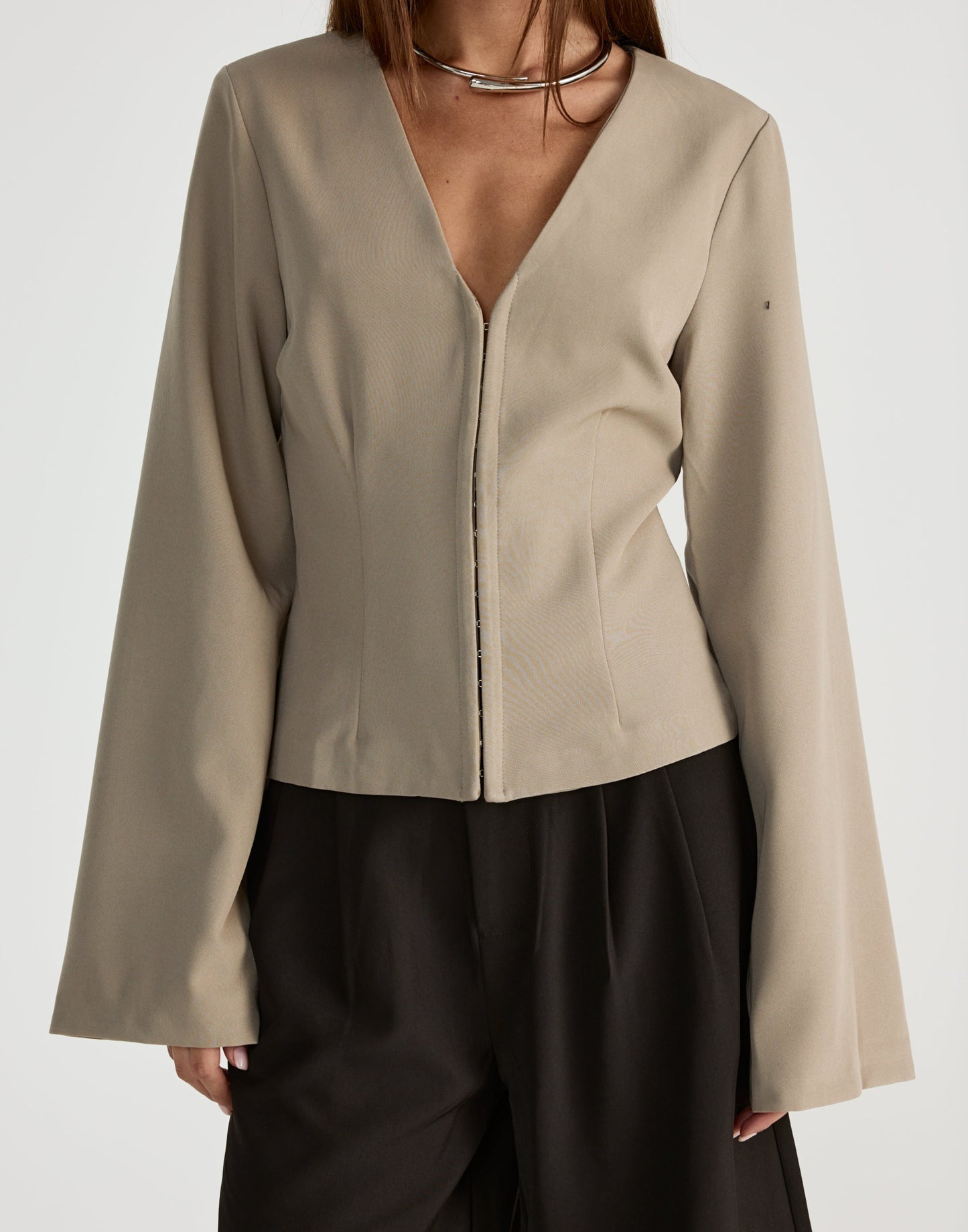 Norinne Long Sleeve Top (Pebble)