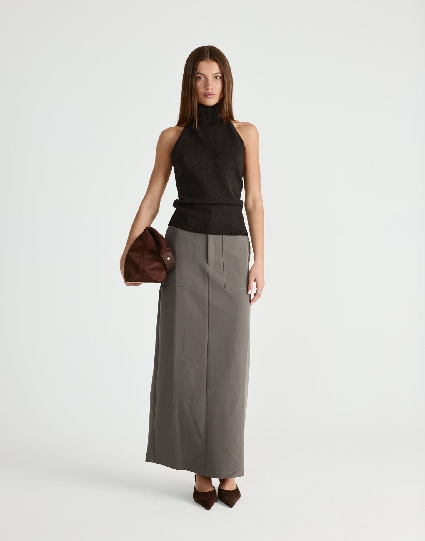 Micaela Maxi Skirt (Slate)