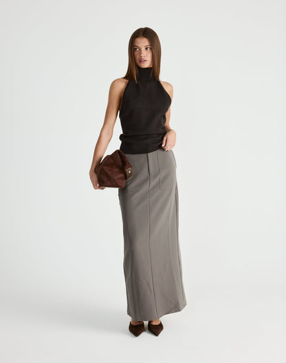 Micaela Maxi Skirt (Slate)