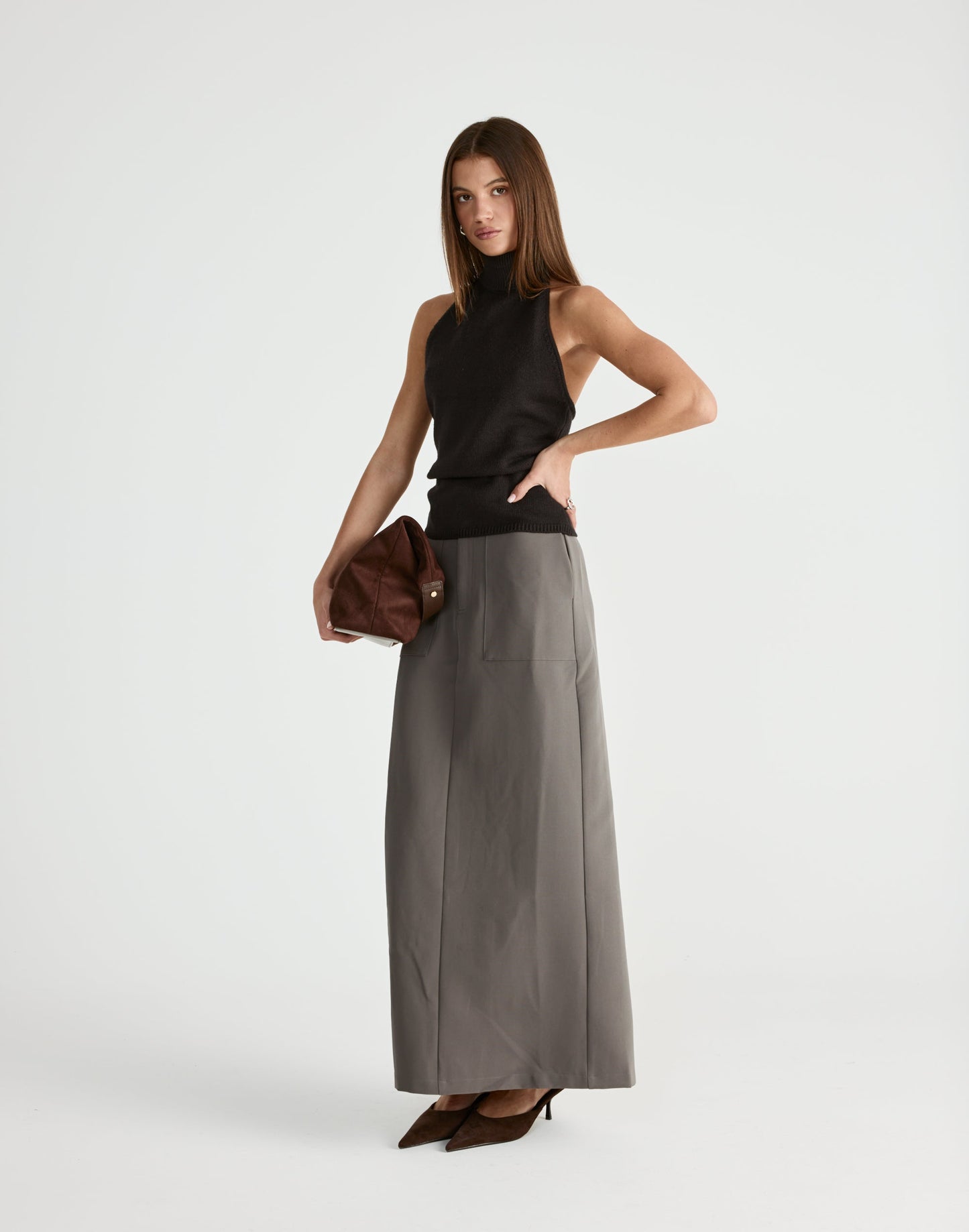 Micaela Maxi Skirt (Slate)