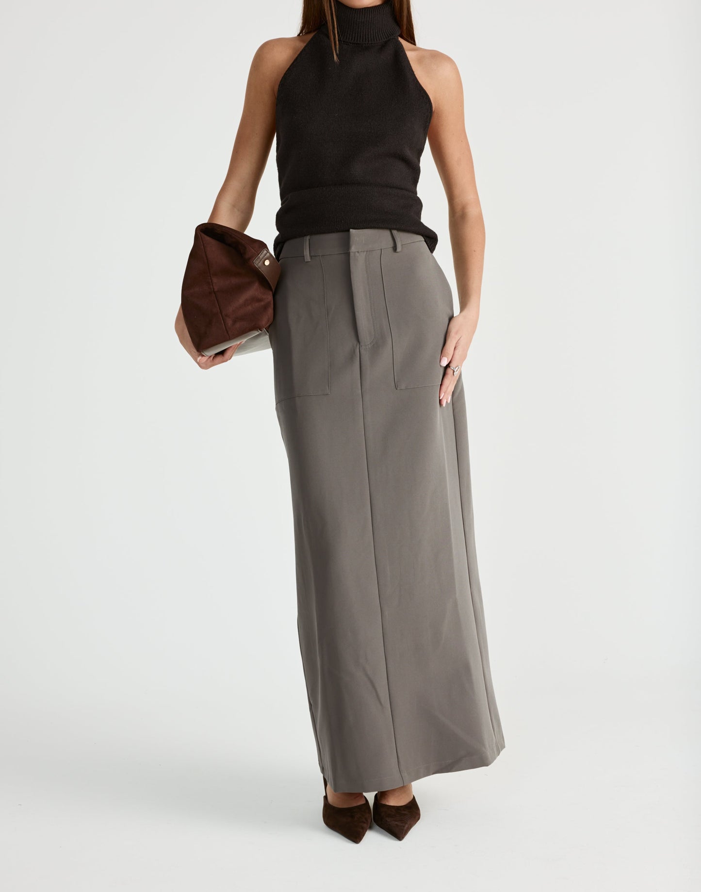 Micaela Maxi Skirt (Slate)