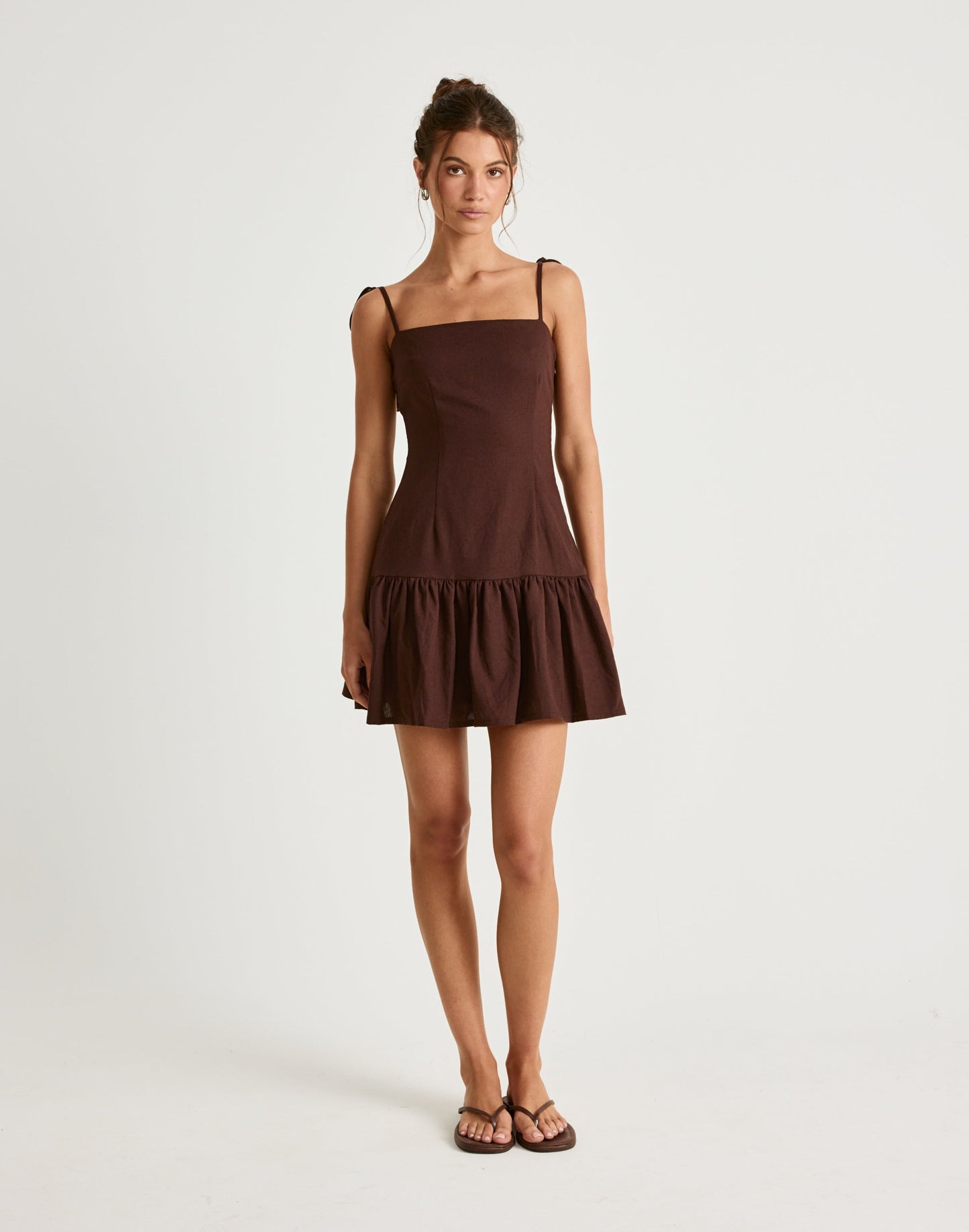 Hazel Mini Dress (Chocolate)