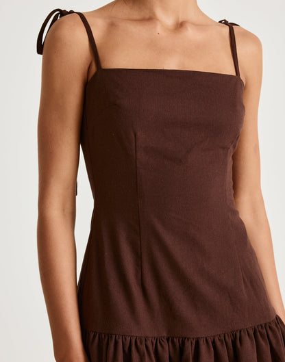 Hazel Mini Dress (Chocolate)