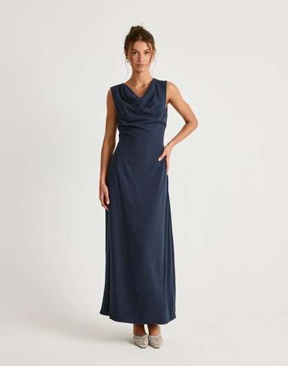 Shoreline Maxi Dress (Navy)