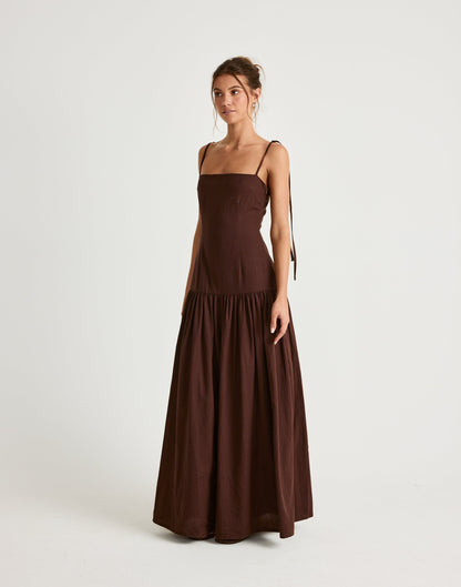 Hazel Maxi Dress (Chocolate)
