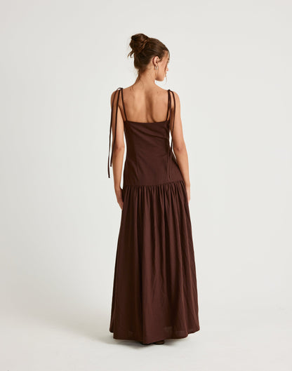 Hazel Maxi Dress (Chocolate)