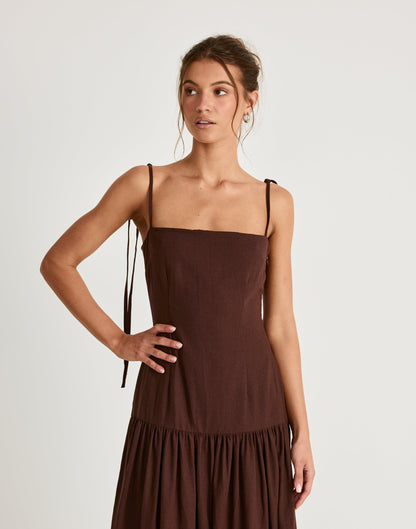 Hazel Maxi Dress (Chocolate)