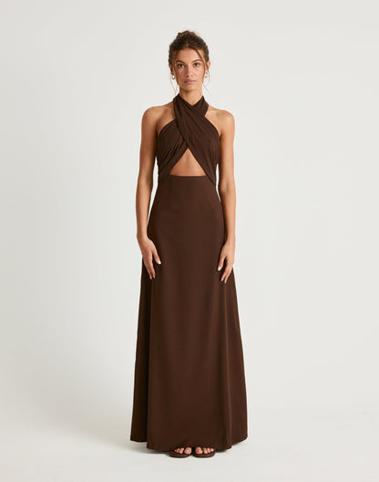 Sara Maxi Dress (Chocolate)