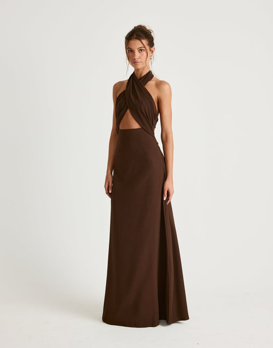 Sara Maxi Dress (Chocolate)