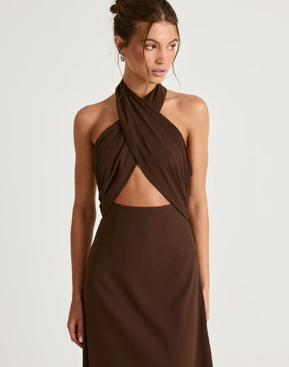 Sara Maxi Dress (Chocolate)