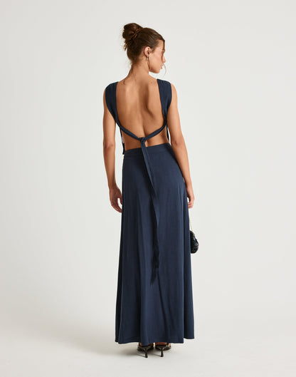 Aleah Maxi Skirt (Navy)