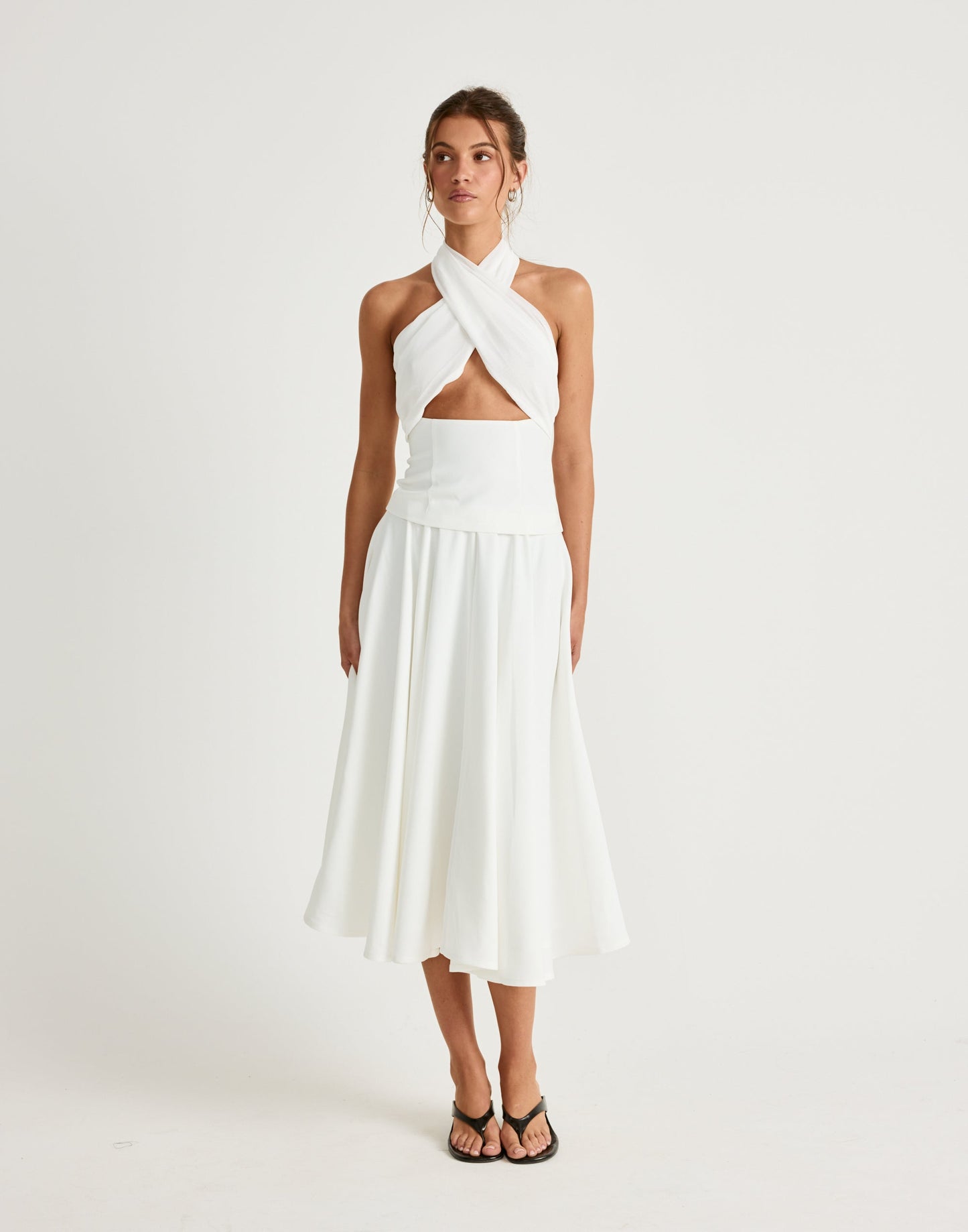 Sara Midi Skirt (Off White)
