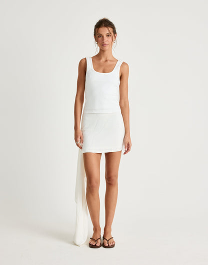 Evelyn Mini Skirt (Off White)