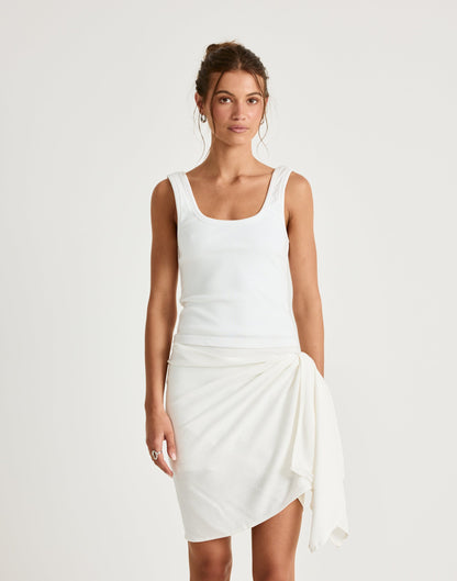 Evelyn Mini Skirt (Off White)