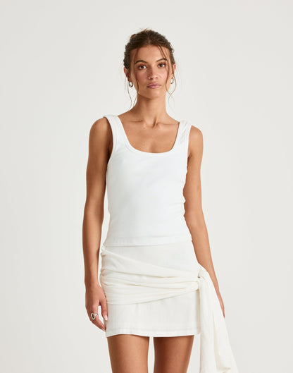 Evelyn Mini Skirt (Off White)
