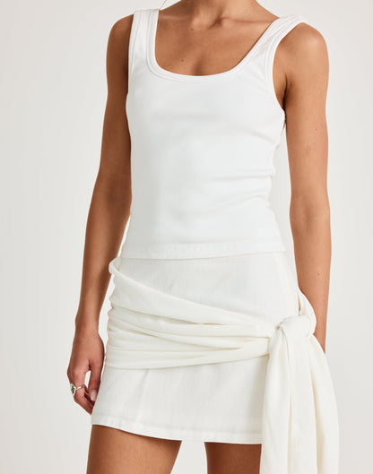 Evelyn Mini Skirt (Off White)