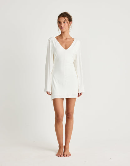 Harlow Mini Dress (Off White)