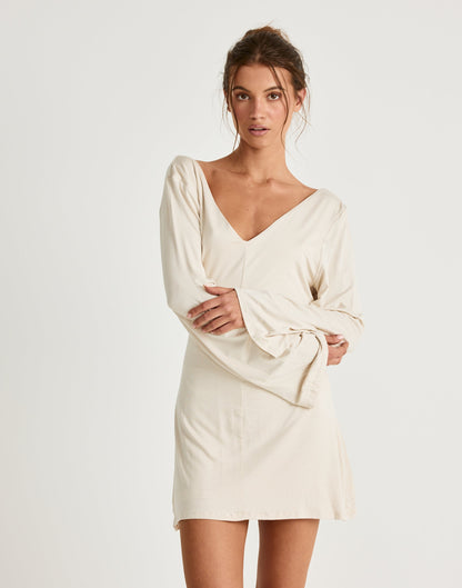 Harlow Mini Dress (Iced Coffee)