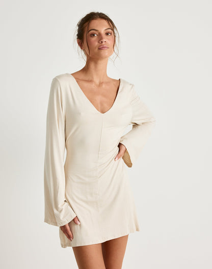 Harlow Mini Dress (Iced Coffee)