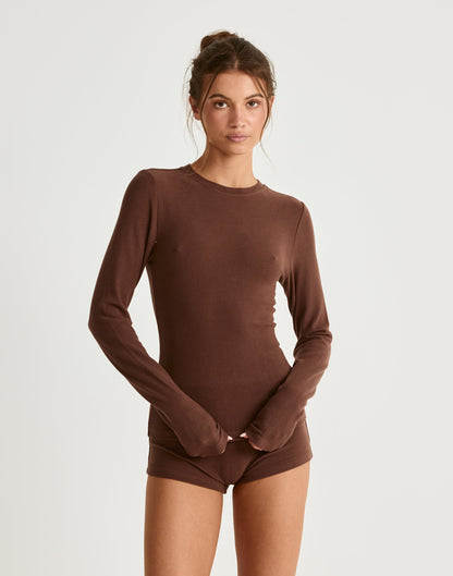 Cali Long Sleeve Top (Chocolate)