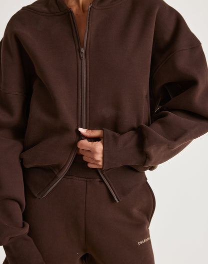 Elija Zip Hoodie (Chocolate)
