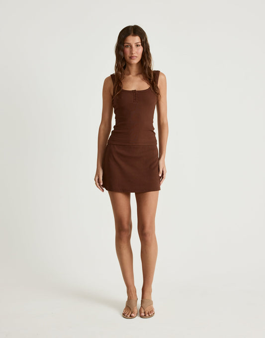 Emmie Mini Skirt (Chocolate)