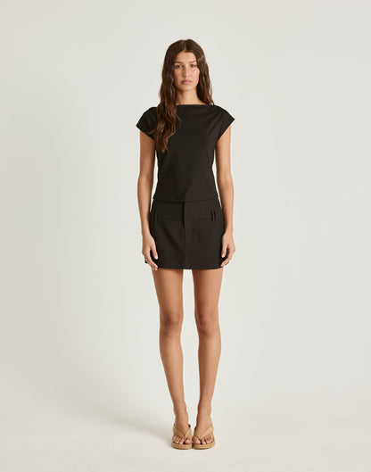 Dillon Mini Skirt (Black)