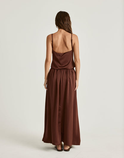 Enzo Maxi Skirt (Chocolate)