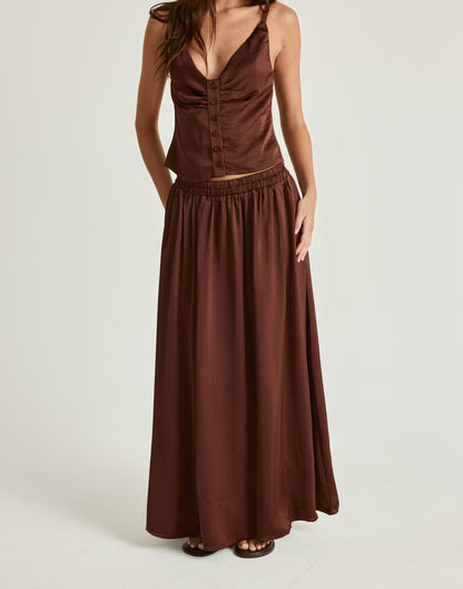 Enzo Maxi Skirt (Chocolate)